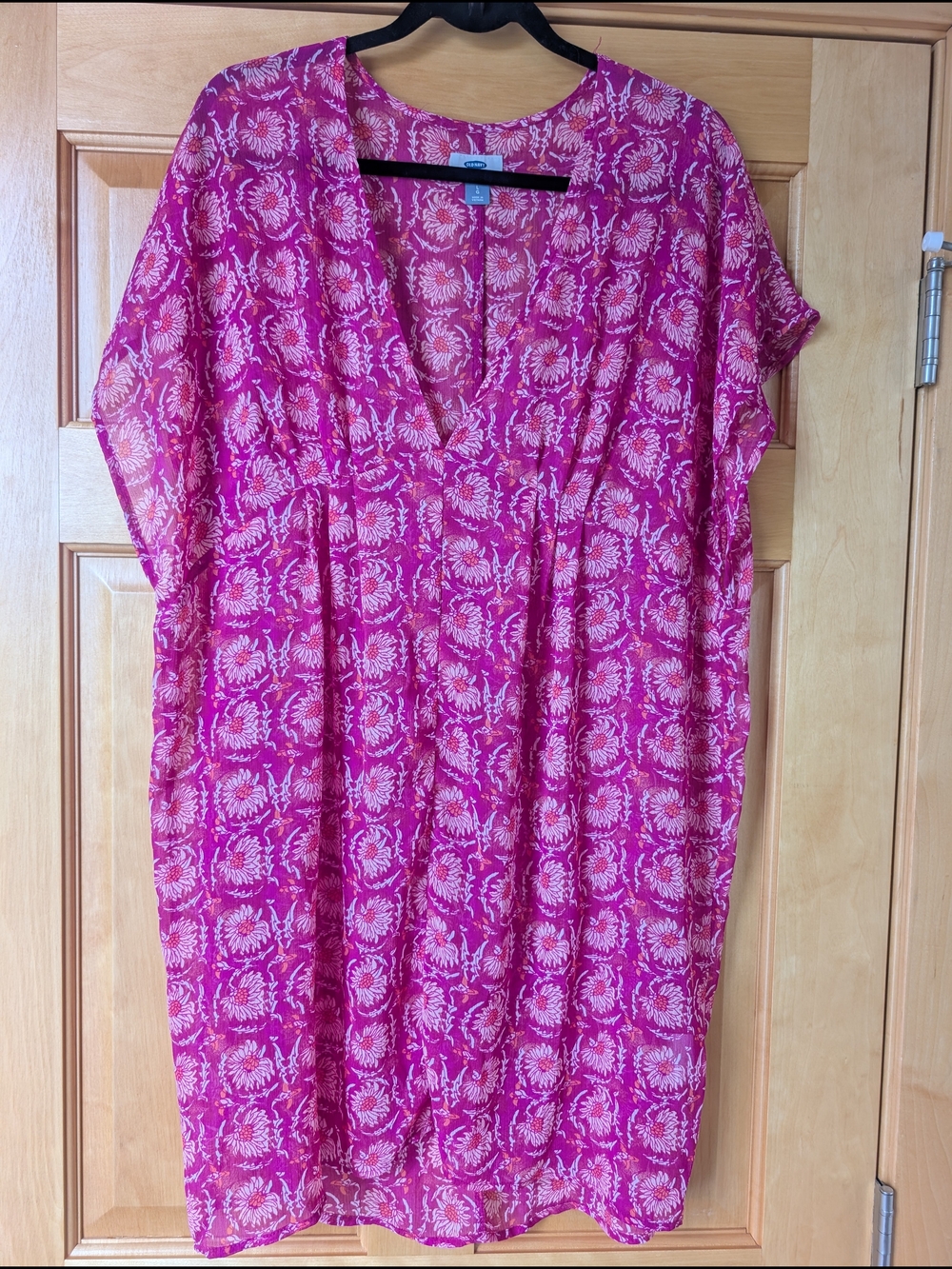 Old Navy Pink Printed V-Neck Swim Coverup